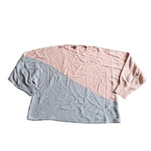 Vince camuto womens Sz XL 2 color pink gray dolman sleeve knit sweater